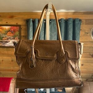 Cole Haan Tan Leather Shoulder Bag with Crossbody Strap